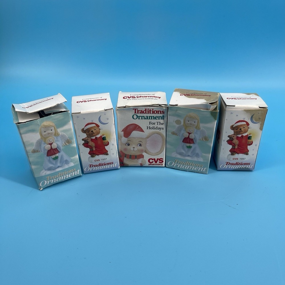 VTG 1997 CVS Traditions Christmas Ornaments Set of 5 New in Boxes